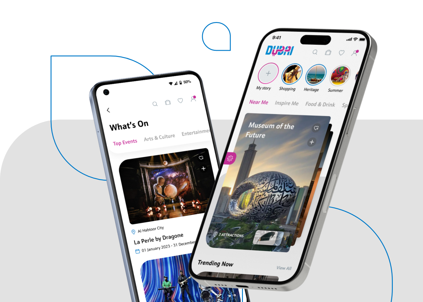 Smartphone showing Dubai app